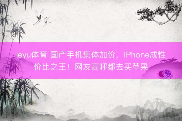 leyu体育 国产手机集体加价，iPhone成性价比之王！网友高呼都去买苹果